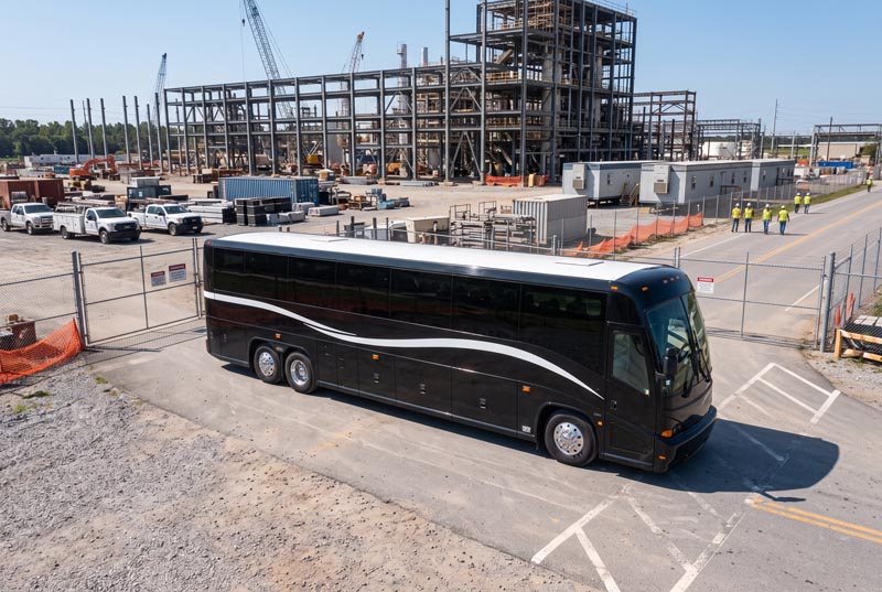 Construction Site Shuttle Bus Rentals in Brockton, MA